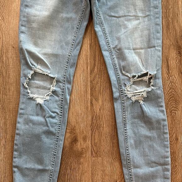 Free People Light Wash Distressed High Rise Skinny Jeans Size 28 - Picture 5 of 6